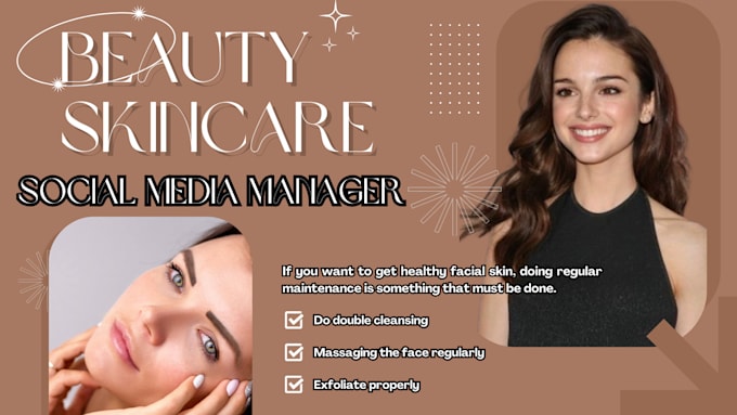 Gig Preview - Be your beauty and cosmetics spa social media marketing manager content creator