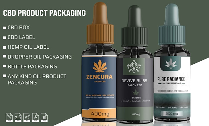 Gig Preview - Do cbd label design hemp label design cbd oil label design