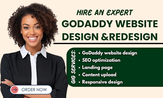 Gig Preview - Godaddy website redesign godaddy website design, develop godaddy website design