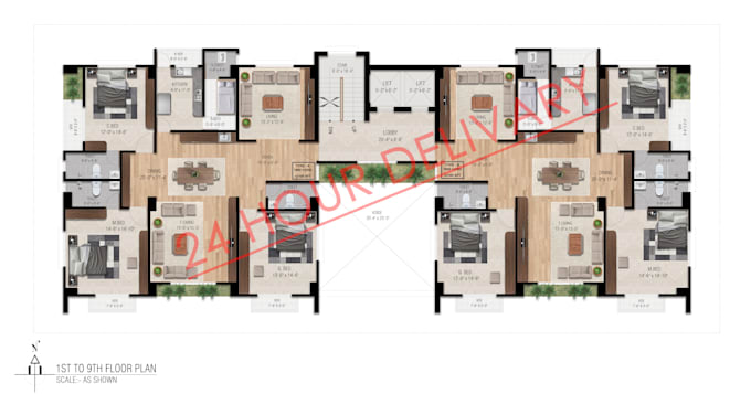 Gig Preview - Do floor plan rendering for your architectural needs