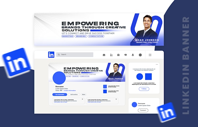 Gig Preview - Design a customized linkedin profile banner header or company page cover