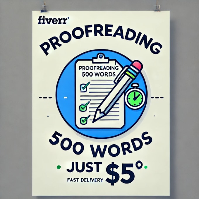 Gig Preview - Proofread and correct your 500 word document in 24 hours