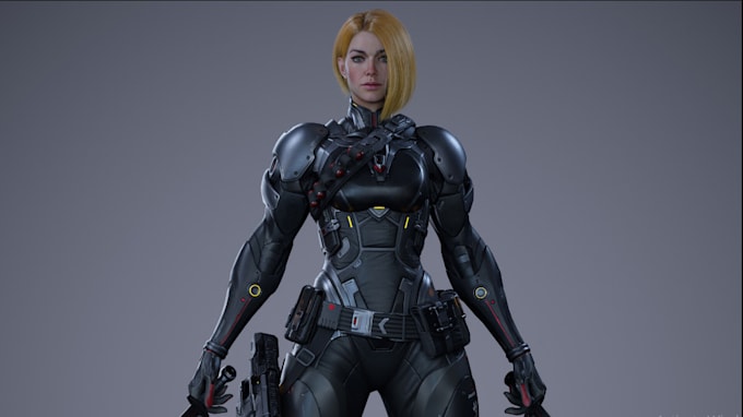 Gig Preview - Build up sci fi 3d game character,reduce model polycount,pbr texture,rig animate