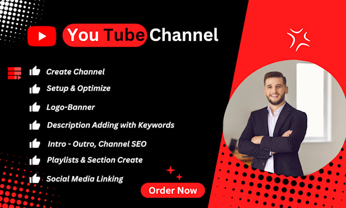 Gig Preview - Create, setup and optimize a youtube channel with SEO