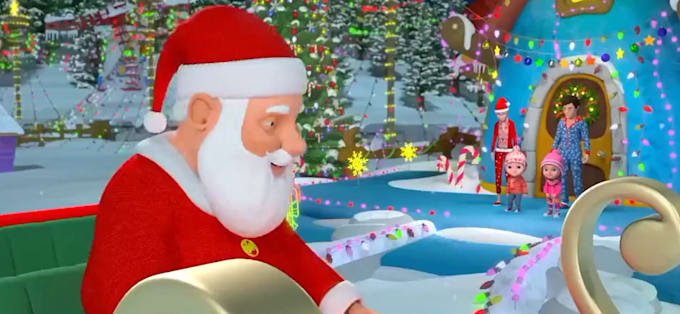 Gig Preview - 2d 3d merry christmas animation video santa xmas 3d animation video in blender