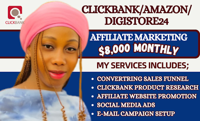 Gig Preview - Do clickbank, digistore24 and amazon affiliate marketing website sales funnel