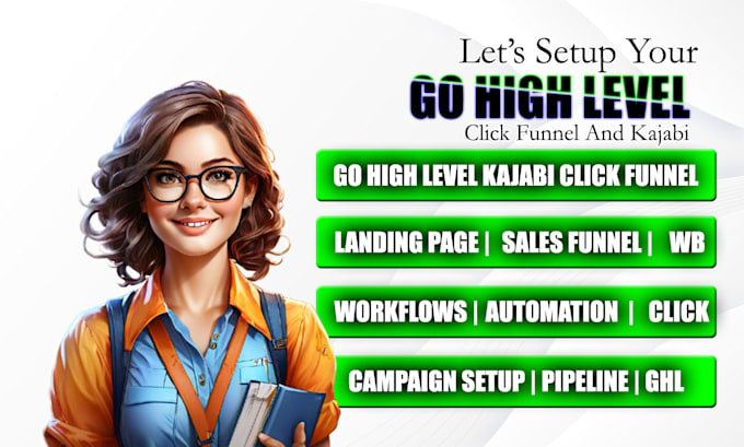 Gig Preview - Setup go high level workflow, build gohighlevel automation funnel, ghl expert