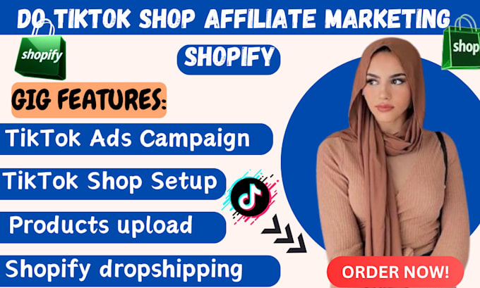 Gig Preview - Do tiktok shop affiliate marketing shopify dropshipping business supplier