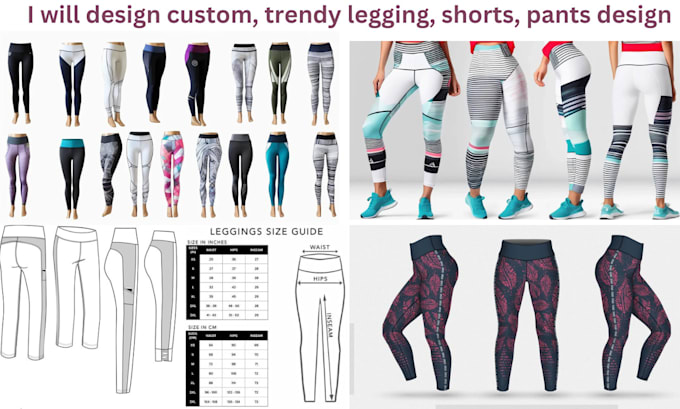 Gig Preview - Design custom leggings, yoga, tops, shorts bras and pants design with tech pack