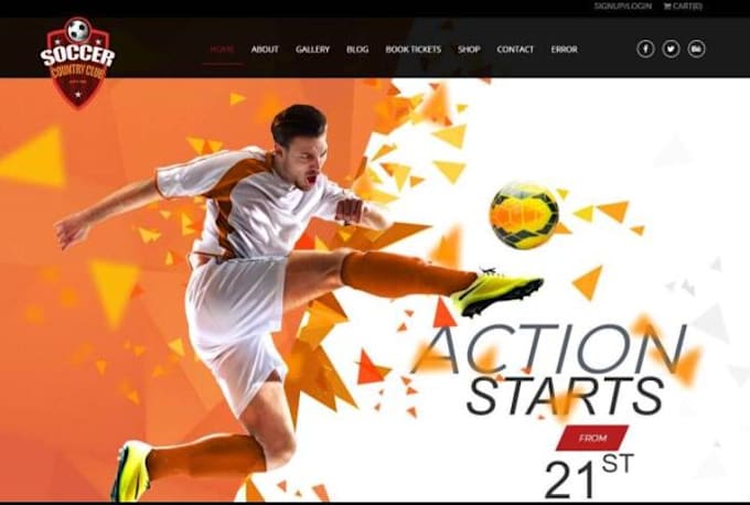 Bestseller - create a soccer academy website, football, basket ball, tournament website