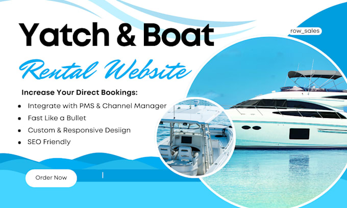 Gig Preview - Create boat, yacht, cruise, jet ski and party boat rental website