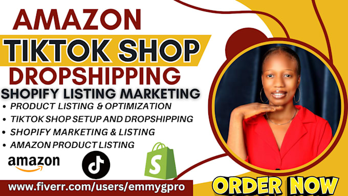 Gig Preview - Do amazon tiktok shop and shopify listing marketing to boost dropshipping sales