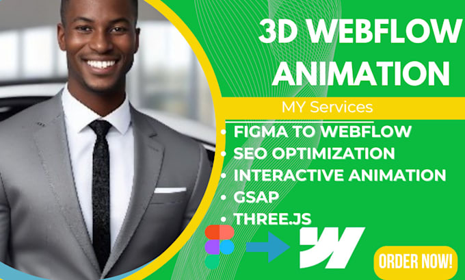 Gig Preview - Create 3d animated website custom 3d webflow website figma to webflow threejs