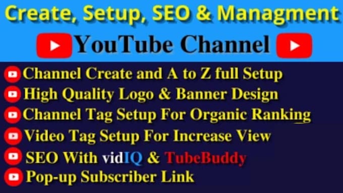 Bestseller - create and set up your youtube channel with shorts, logo, banner, intro, outro