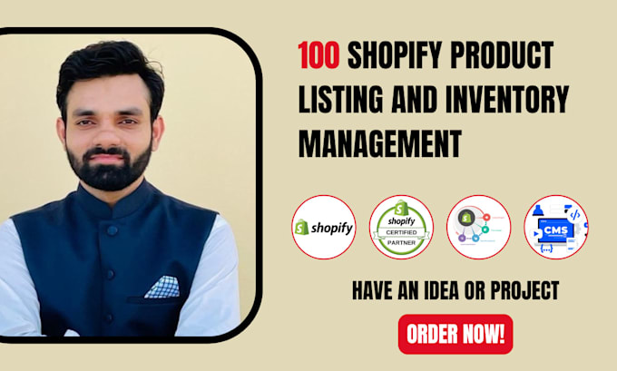 Gig Preview - Do 100 shopify product listing and inventory management employee