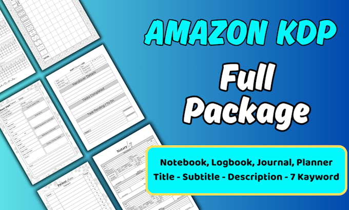 Gig Preview - Design custom amazon KDP low content journal logbook score sheets or planner