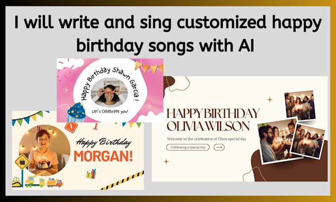 Gig Preview - Write and sing customized happy birthday songs with ai