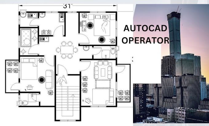 Gig Preview - Create architectural autocad 2d floor plan and blueprint