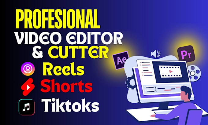 Gig Preview - Be your video editor and cutter for youtube, instagram and tiktok editor