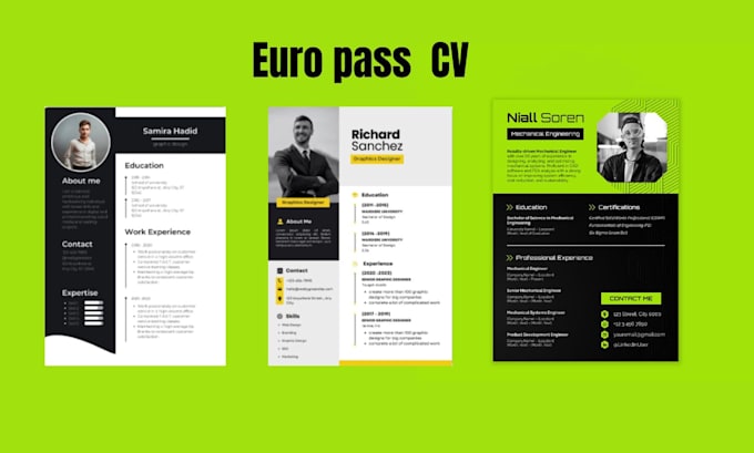 Gig Preview - Make europass CV, resume for employment and study purpose