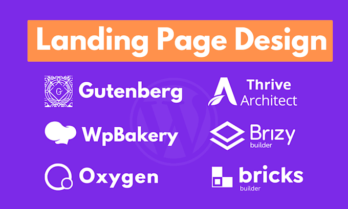 Gig Preview - Do landing page in wpbakery, bricks, gutenberg, oxygen builder, thrive architect