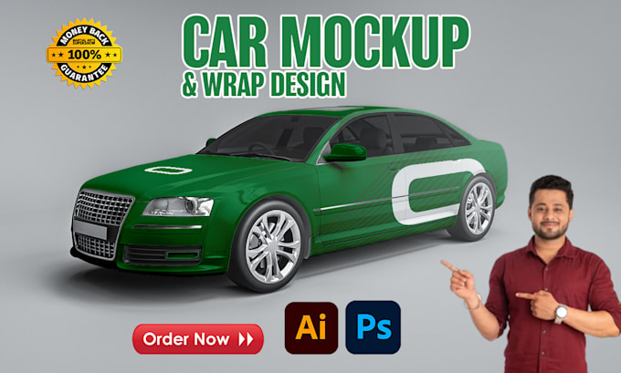 Gig Preview - Create a unique and stylish car wrap design for your personal vehicle