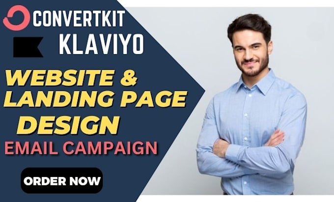 Gig Preview - Design website, landing page, setup email campaign using convertkit or klaviyo