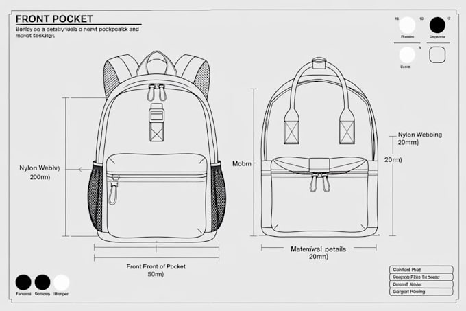 Gig Preview - Design bag design, duffle bag, purse, tech pack, handbag