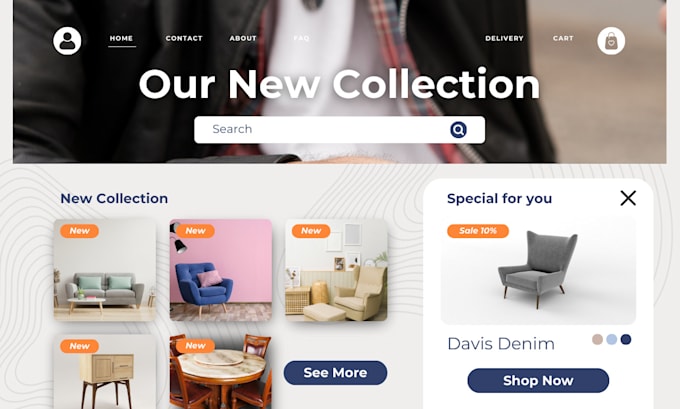 Gig Preview - Build shopify website for home decor, furniture, interior design shopify store