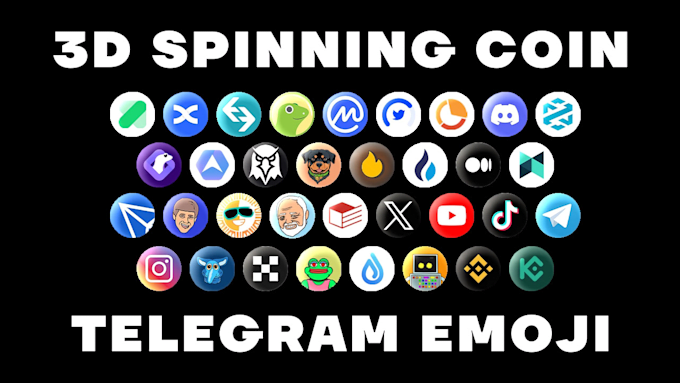 Bestseller - create 3d spinning telegram emoji in 24hrs