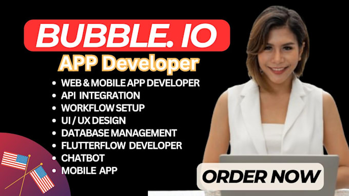 Gig Preview - Bubble io developer for bubble mvp, adalo app developer, flutterflow app,chatbot