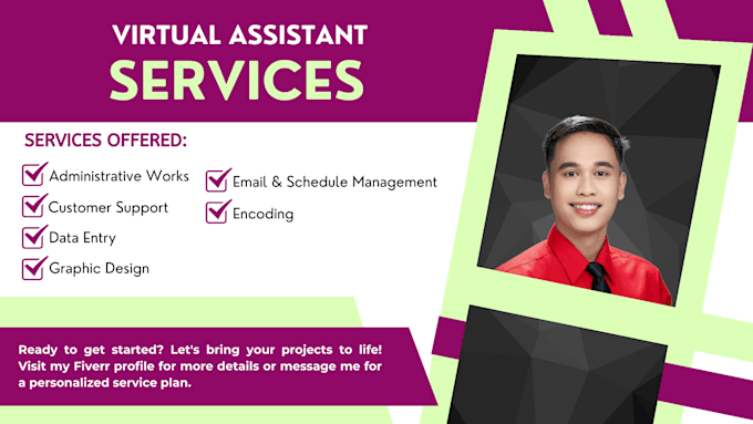 Gig Preview - Be your personal virtual assistant from the philippines