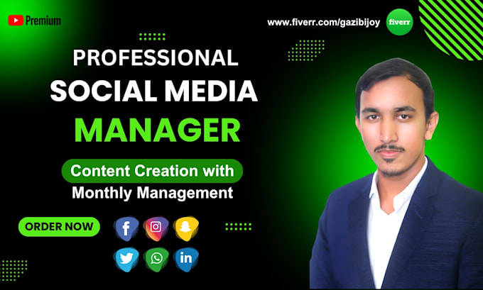 Gig Preview - Be your monthly social media manager