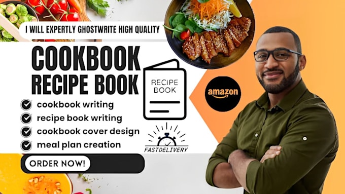 Gig Preview - Ghostwrite and design cookbook, recipe book, meal plan, amazon kdp recipe writer