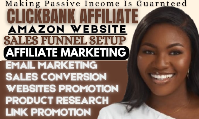 Gig Preview - Build affiliate marketing clickbank amazon website sales funnel link promotion