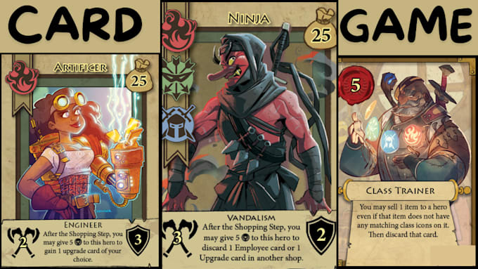 Gig Preview - Custom card game,board,tcg design,card deck,54 playing card,trading card box