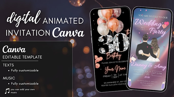 Gig Preview - Design a digital animated invitation for any occasion