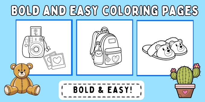 Gig Preview - Create bold and easy coloring pages for KDP