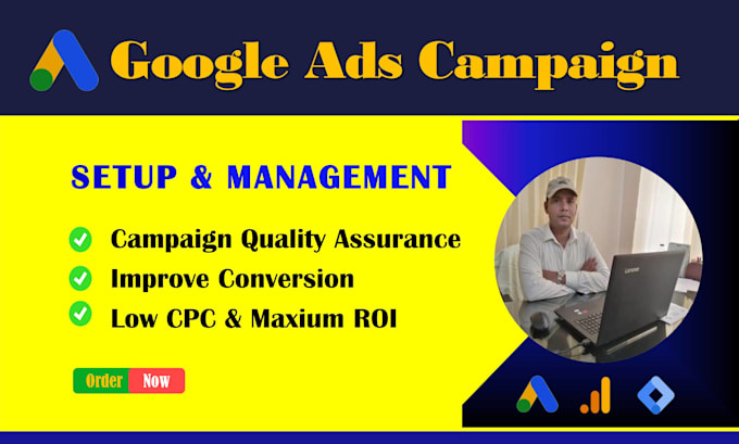 Gig Preview - Setup manage google ads campaign adwards ppc search, display, perform max