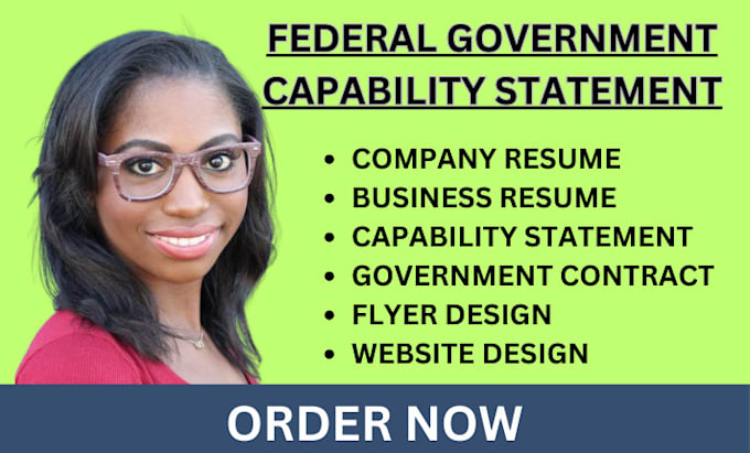 Gig Preview - Design clear federal government capability statement, government resume