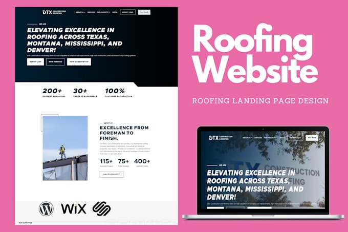 Gig Preview - Build roofing website, roofing landing page construction, contactor website