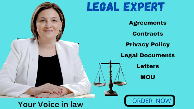 Gig Preview - Draft  agreements , legal contracts,  privacy policy, terms and conditions, nda