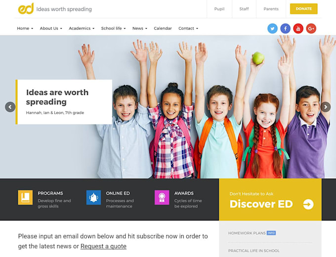 Gig Preview - Design an exquisite school website elearning website