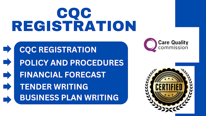 Gig Preview - Do cqc registration, business plan, UK tender, policy and procedures