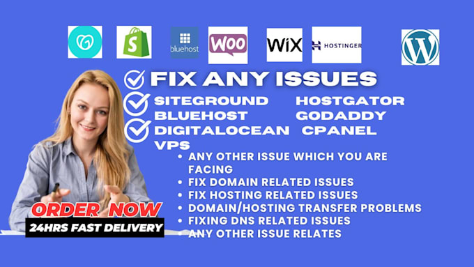 Bestseller - fix hostgator, bluehost, godaddy wix namecheap domain, cpanel, ssl, siteground