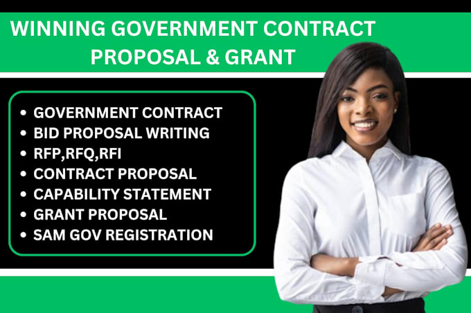 Gig Preview - Research federal government contract, write rfp, rfq and bid winning proposal