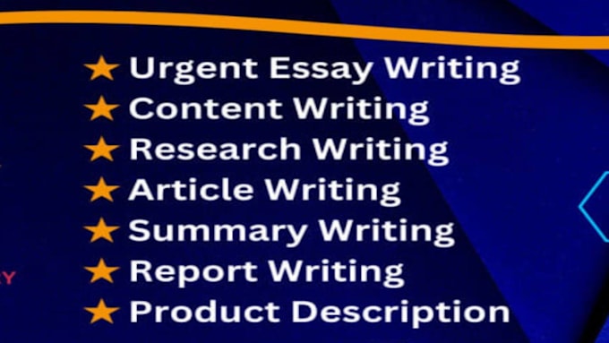 Gig Preview - Essay, case study, analysis, research and summary writing