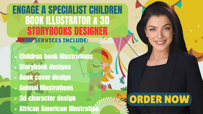 Gig Preview - Design children book illustrations, 3d children story book and book covers