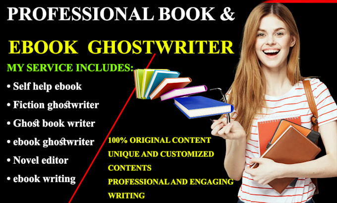 Gig Preview - Write ebook writer, ebook ghostwriter, book editor, ghost book writer