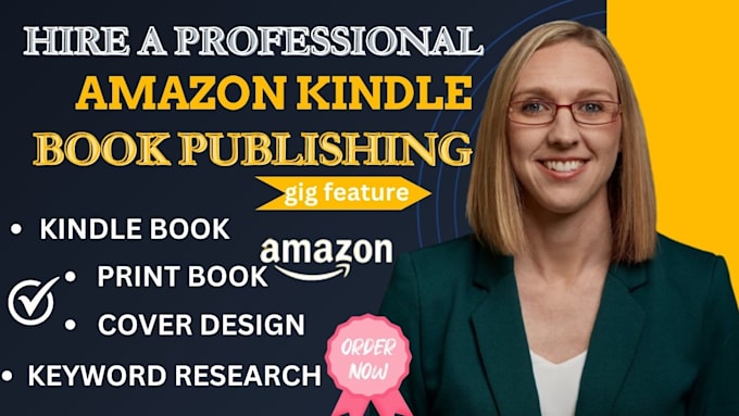 Gig Preview - Amazon kdp book publishing, kindle ebook self publishing, kdp book promotion